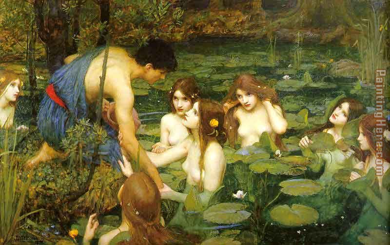 Hylas and the Nymphs painting - John William Waterhouse Hylas and the Nymphs art painting